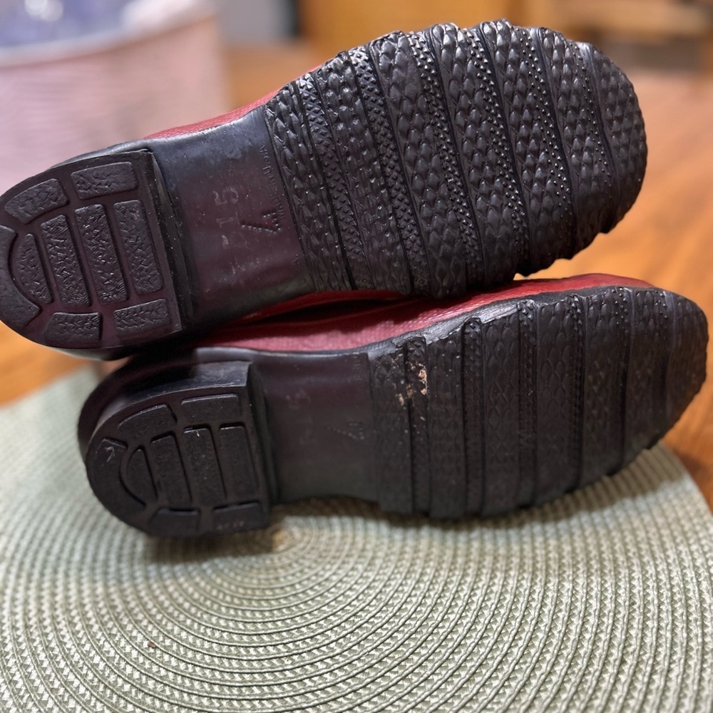 Vintage Lehigh Steel Toe Boots Mens 7 Red Ranger Rubber Safety Sherpa Lined - Picture 13 of 14